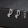 The s925 silver earrings from Japan and South Korea are a versatile and fashionable choice for women. They feature a cross heart letter with zircon stud earrings details Picture